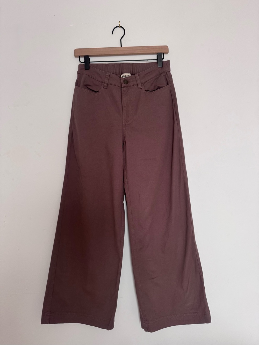 NWOT Organic Stretch Twill Wide Leg Pant in Deep Taupe by PACT Apparel